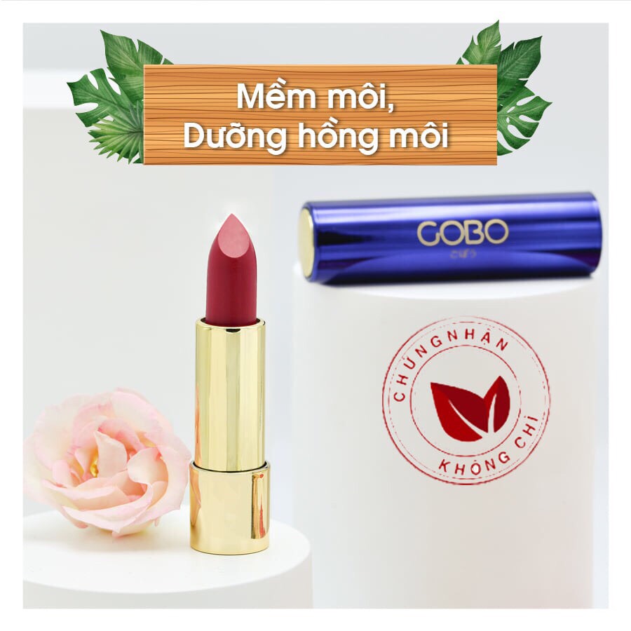 Son GOBO màu thực phẩm, không chì - 100% thiên nhiên giúp Môi mềm mại, tươi tắn, bền màu mà không làm thâm môi - Vị cam ngọt - Son COCAYHOALA