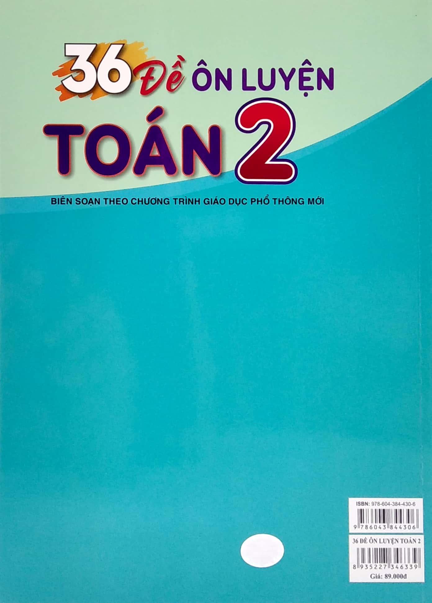 Hình ảnh 36 Đề Ôn Luyện Toán 2 (Biên Soạn Theo Chương Trình Giao Dục Phổ Thông Mới)