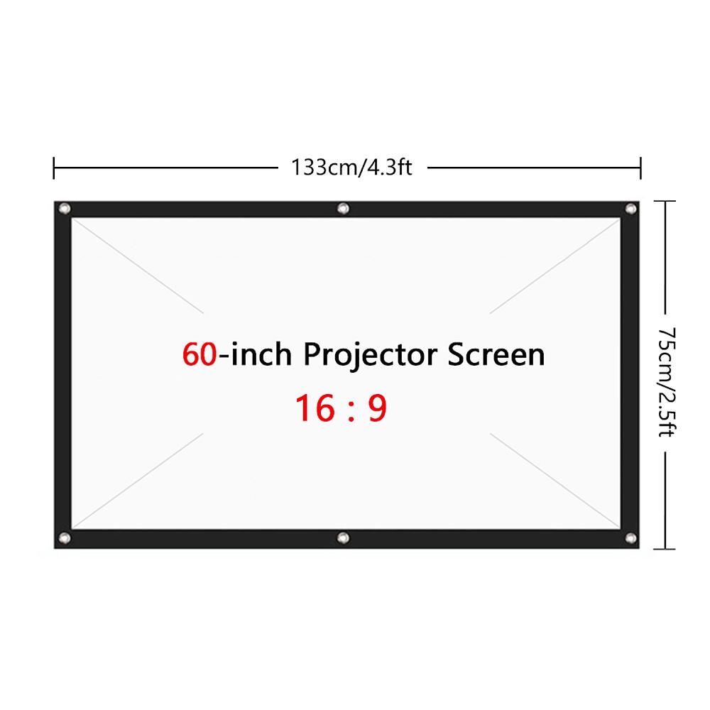 Màn hình chiếu 84 inch Màn chiếu có thể gập lại di động Màn chiếu 16: 9 Polyester cho KTV văn phòng tại nhà
