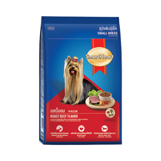 Thức Ăn Hạt Cho Chó Trưởng Thành Giống Nhỏ Vị Bò Nướng - SmartHeart Small Breed Adult Roast Beef Flavor