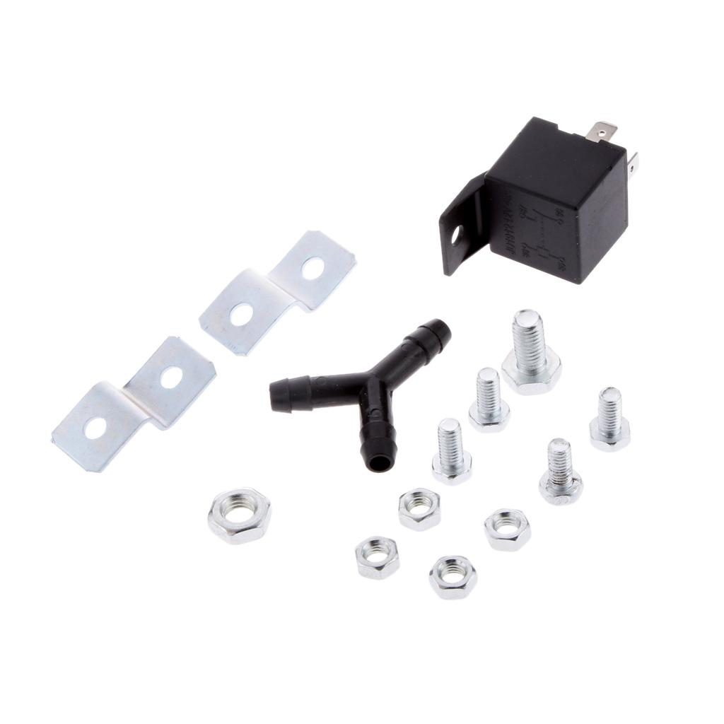 12V 110db Black Car Motorcycle Air Train Kit Dual Trumpet Loud