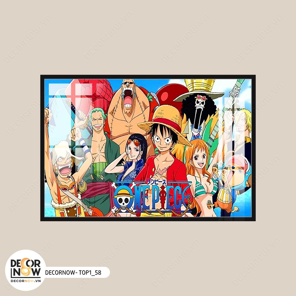 Tranh Treo Tường Tráng Gương ONE PIECE Phòng Ngủ, Phòng Khách DECORNOW, Size 30x40, Có Khung Composite DCN-16