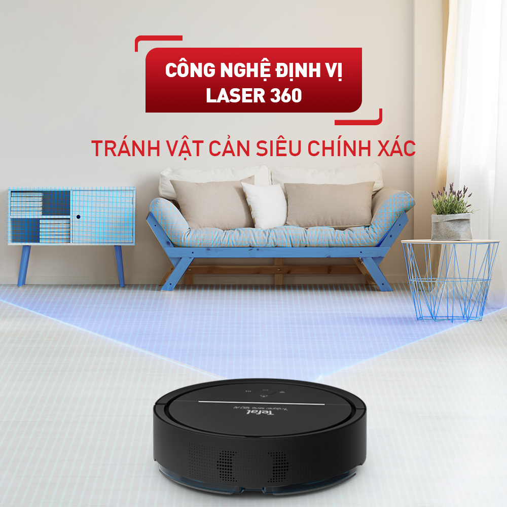 Robot hút bụi lau nhà Tefal RG7865WH - Đen - Hàng chính hãng