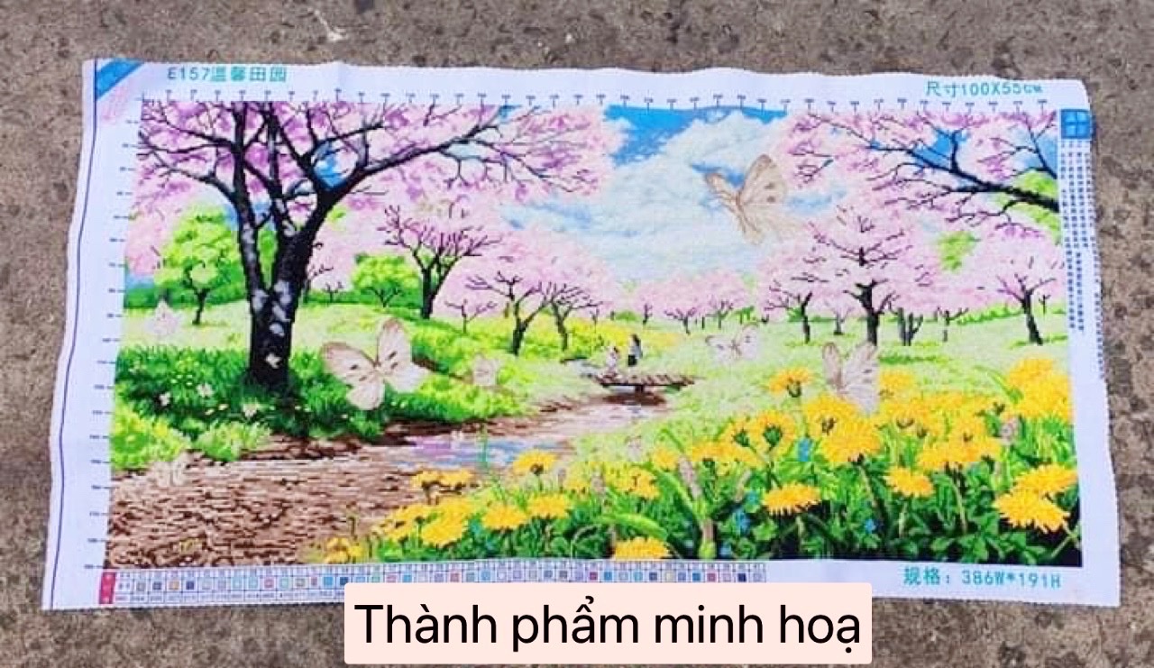 Tranh chữ thập thêu kín Phong cảnh FJ0727, kích thước 151 * 83 cm