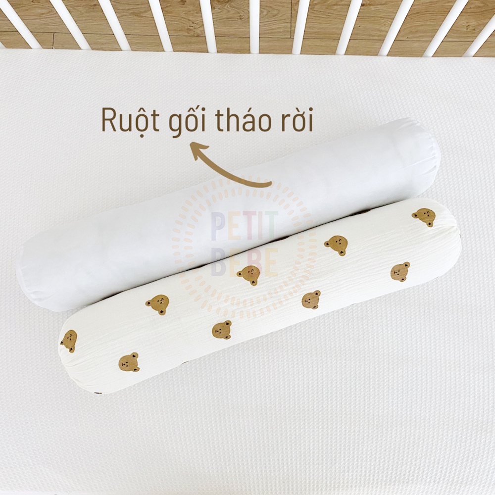 Gối ôm cho bé PETIT BEBE muslin thấm hút thoáng khí an toàn nhiều họa tiết đáng yêu