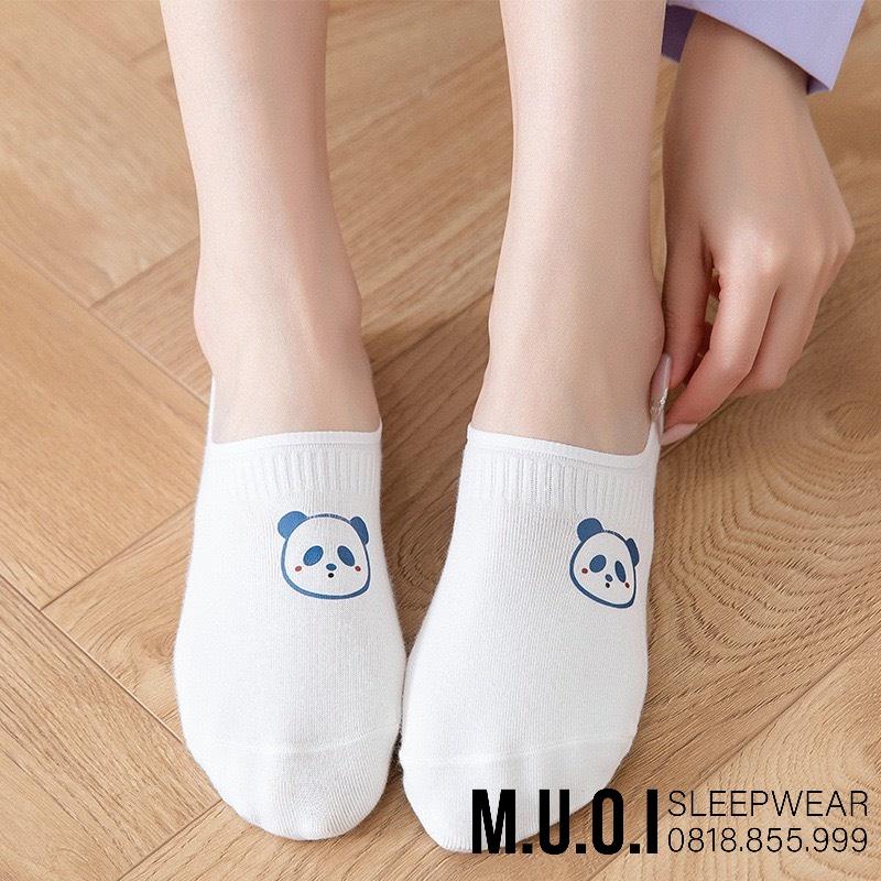 Tất vớ nữ cổ ngắn dễ thương cotton hình thú màu trắng mỏng thoáng Urbanize - Chọn ngẫu nhiên