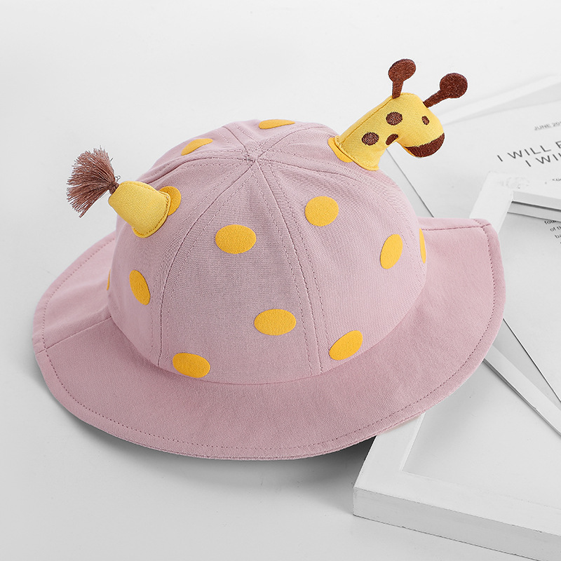 Mũ, nón rộng vành tròn chống nắng hình chú hươu 3D cho bé gái, bé trai từ 6 tháng đến 3 tuổi