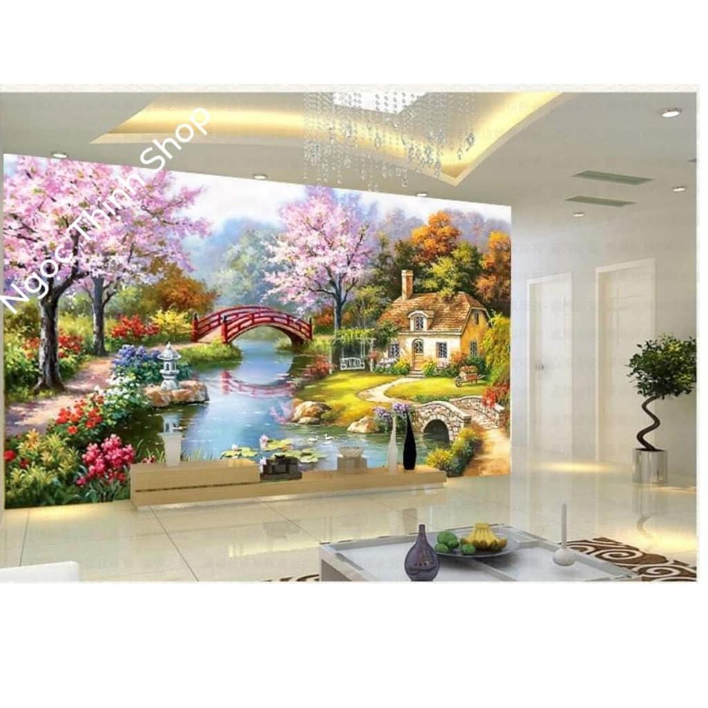 Tranh thêu chữ thập Mùa Xuân Ấm Áp FJ0702 KT: 153cm x 82cm