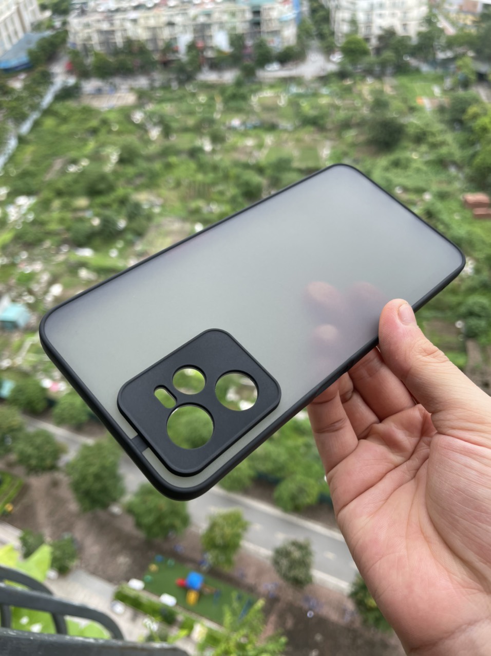Ốp lưng cho Realme C35 viền dẻo đen lưng nhám mờ bảo vệ camera