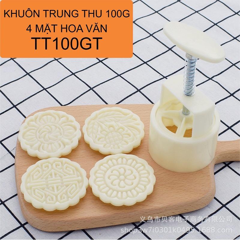 Khuôn bánh trung thu 100g lò xo 2021 nhiều hoa văn mặt bánh - TT100