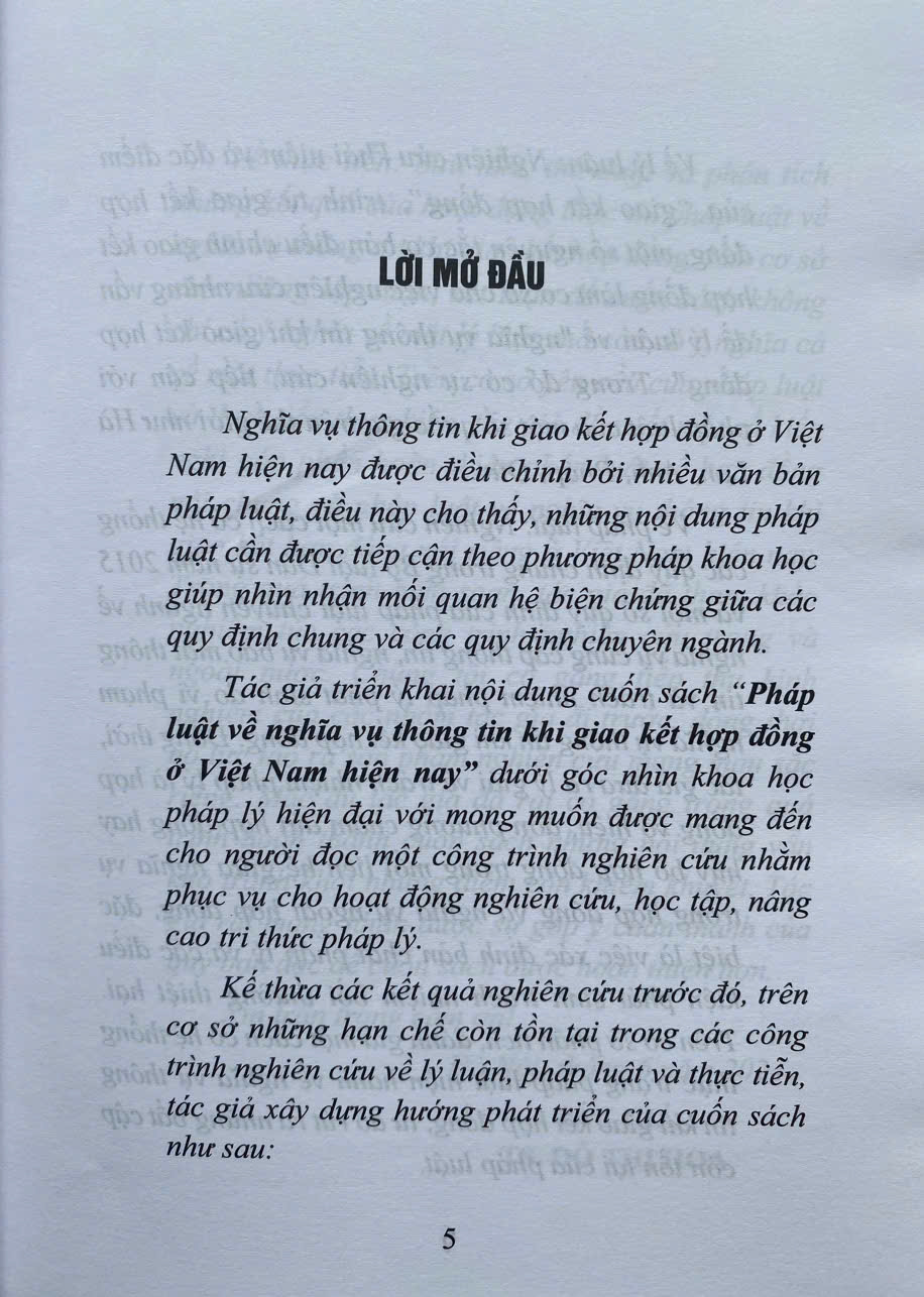 Pháp Luật Về Nghĩa Vụ Thông Tin Khi Giao Kết Hợp Đồng Ở Việt Nam Hiện Nay