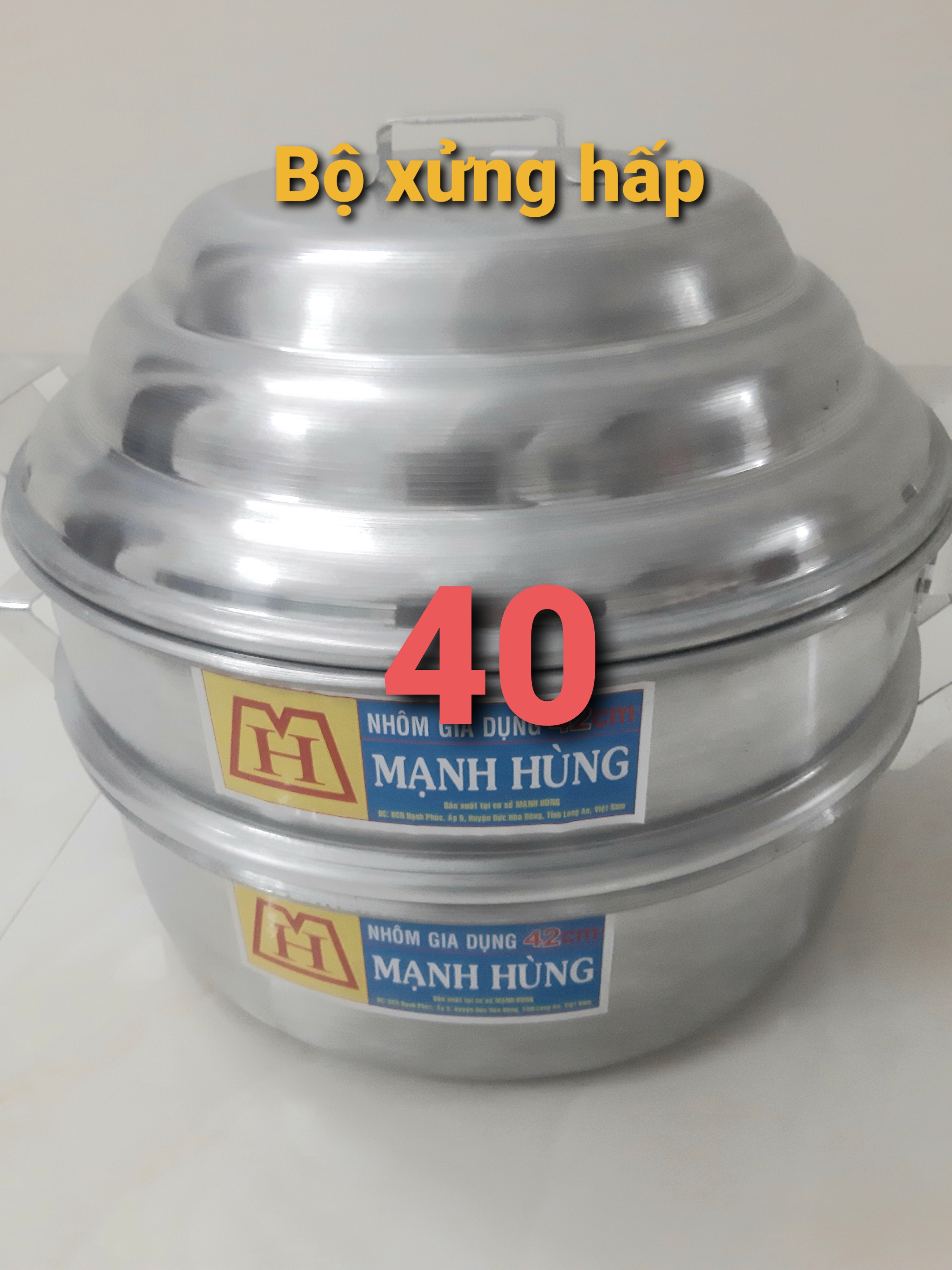 Bộ xửng hấp nhôm size 40 chuyên hấp bánh bao ,rau ,củ ,quả ,đầy đủ đáy ngăn nắp,xửng hấp ,chõ hấp xôi