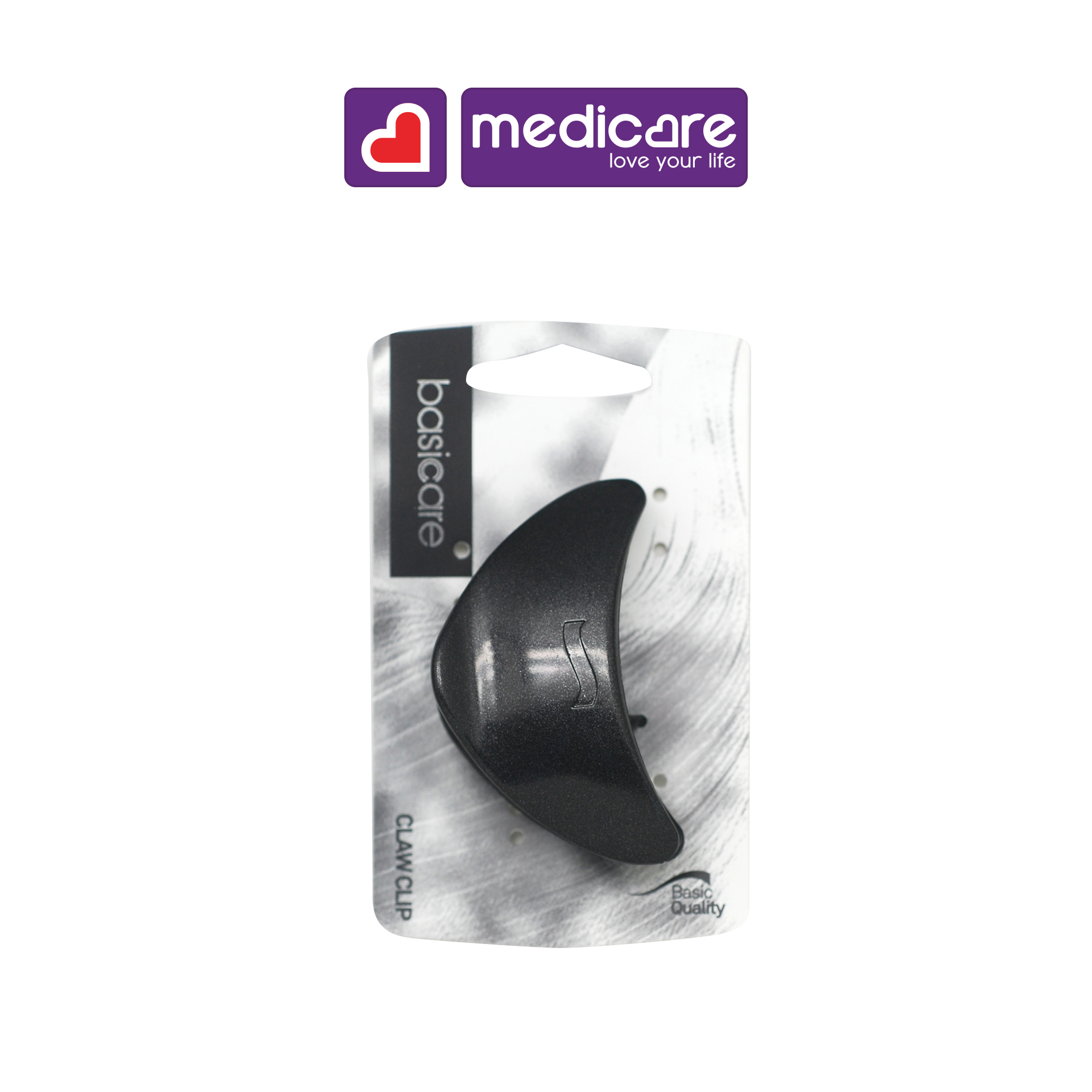 Kẹp gắp tóc Basicare màu đen 7cm 3310