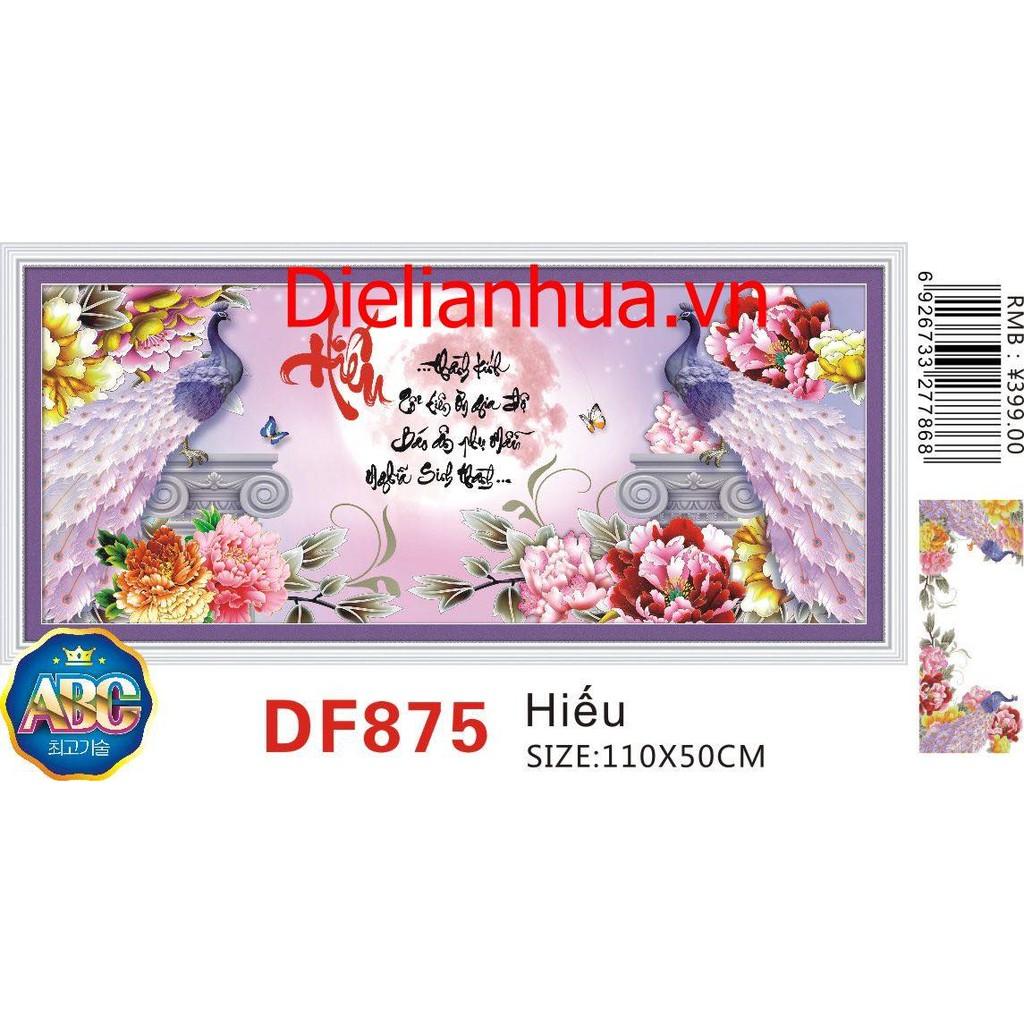Tranh đá chữ Hiếu công tím DF875 - kích thước: 110 * 50cm.