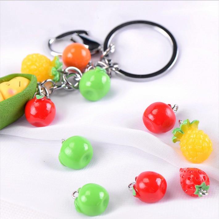 Chuyên Charm * Mô hình hoa quả có gắn sẵn móc dùng làm móc chìa khóa, charm đồ trang sức, DIY