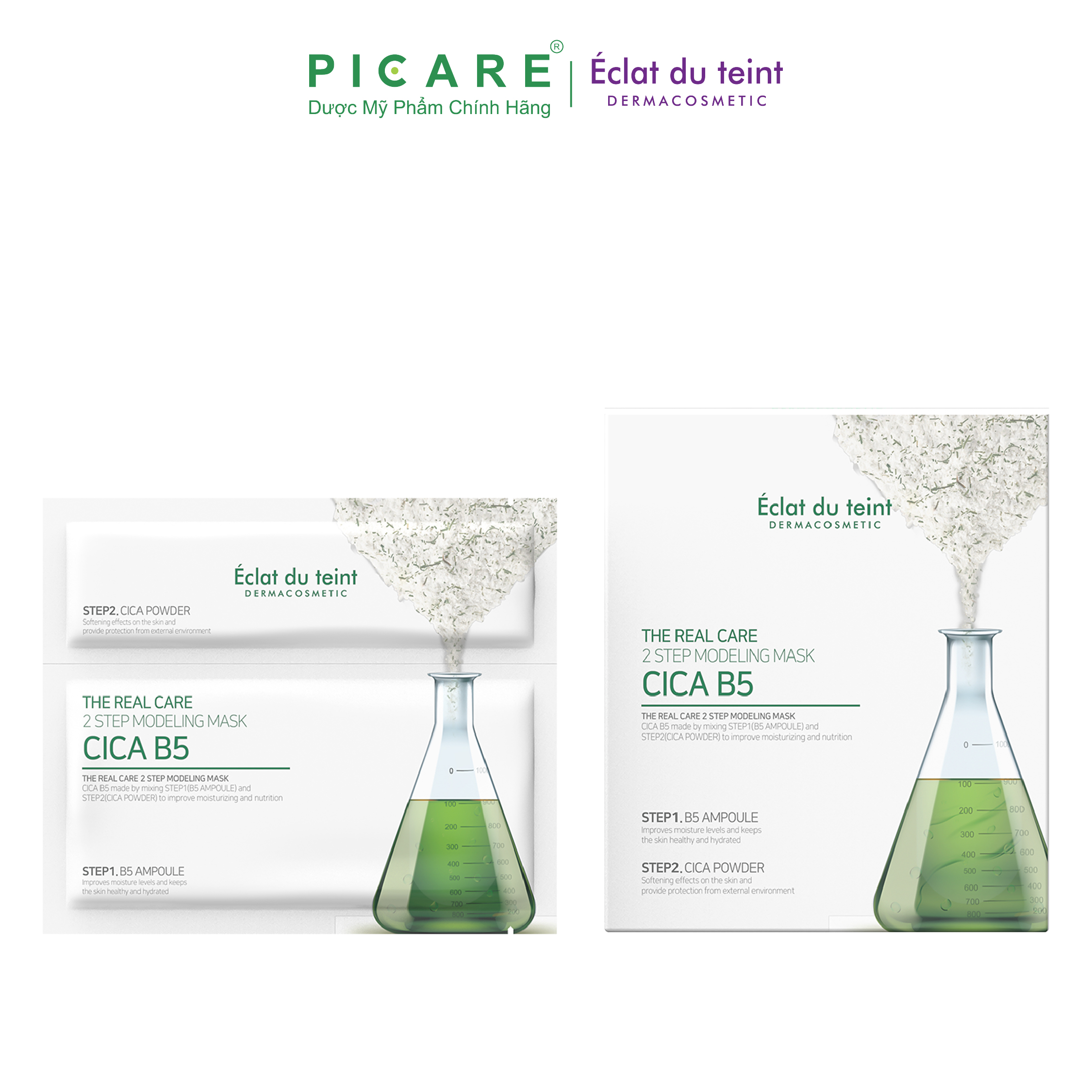 Mặt Nạ Phục Hồi Éclat Du Teint Da Sau Tổn Thương 2 Step Modeling Mask Cica B5