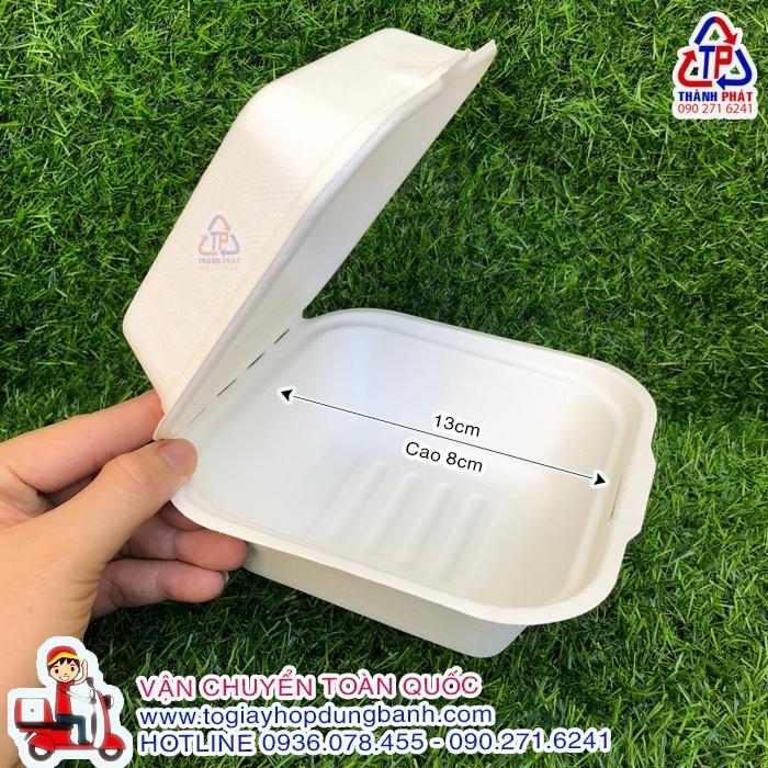 Hộp bã mía đựng bánh mochi chấm kem sữa- Hộp bả mía đựng bánh gato - bento cake - đựng bánh kem 10cm