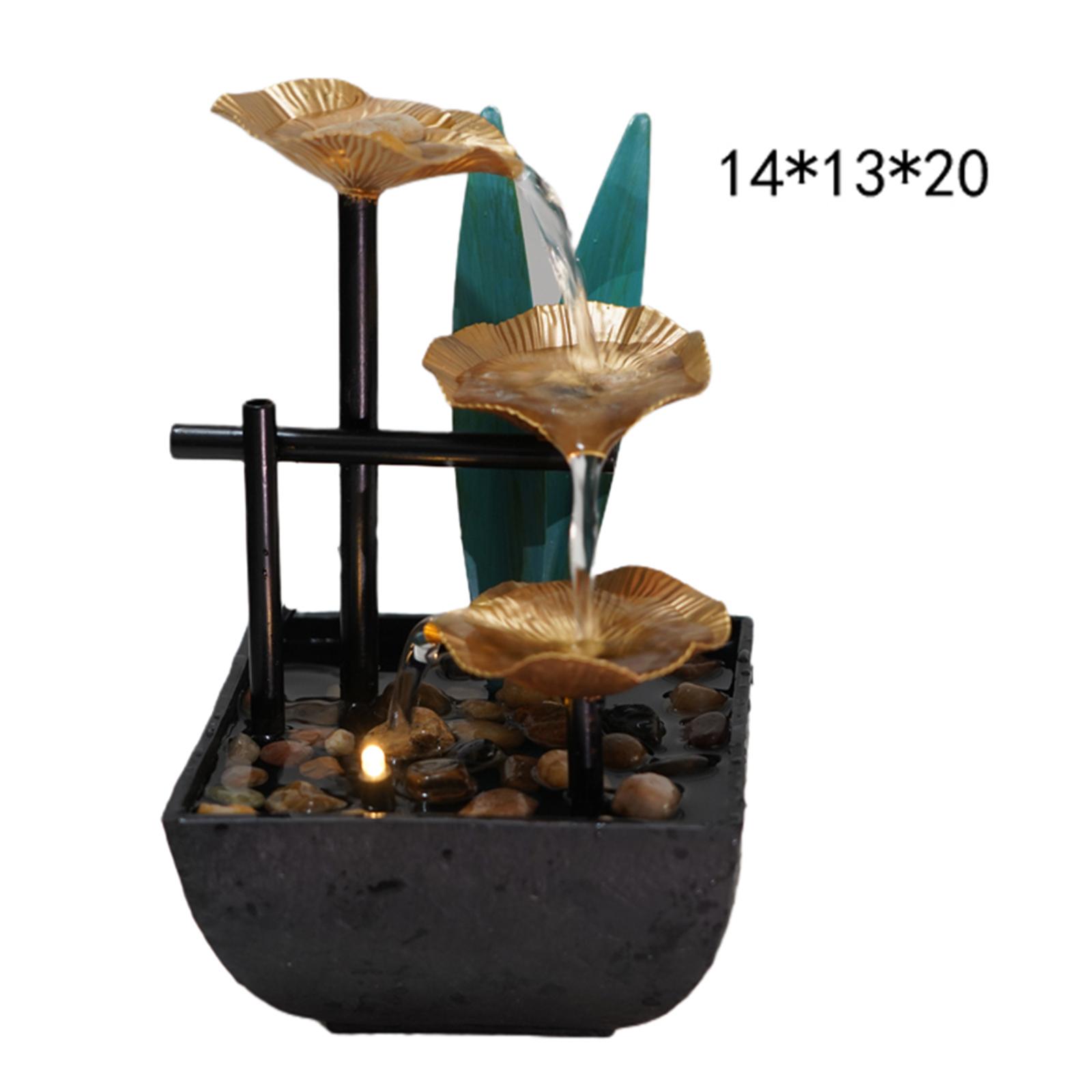 Relaxation Tabletop Water Fountain Indoor Garden Zen Desktop Waterfall Decor