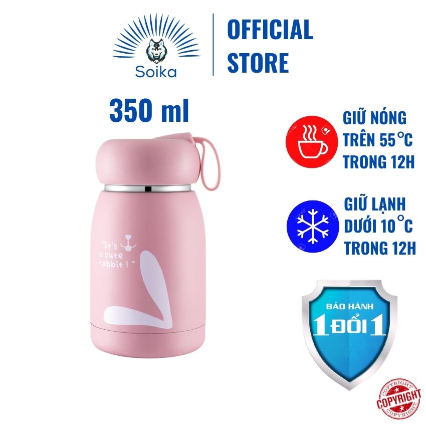 Bình Giữ Nhiệt Cute Cho Bé SOIKA ST03 350ml 3 Lớp Inox 304 Cách Nhiệt Chân Không