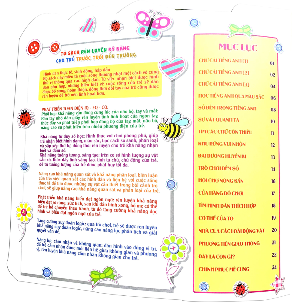 Sách Bé Làm Quen Với Tiếng Anh (208 Miếng Dán Hình Thông Minh - IQ-EQ-CQ)