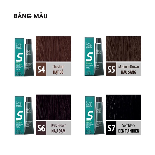 Thuốc nhuộm phủ bạc nhanh 7 phút Livegain Premium Speed Hair Color 120g