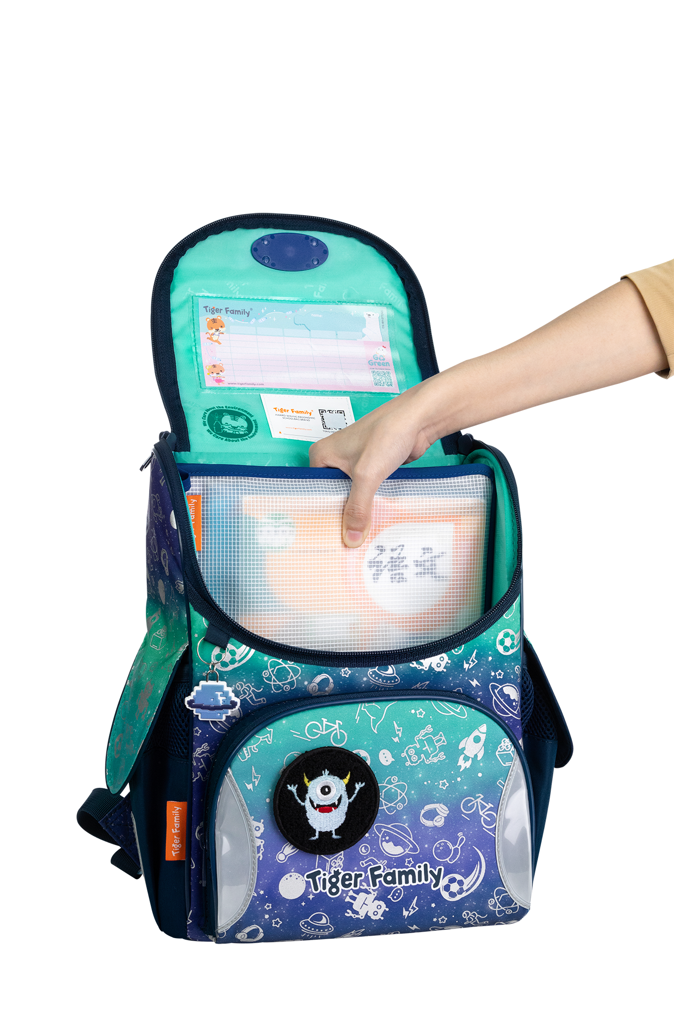 Cặp Chống Gù Nature Quest Schoolbag Pro - Space Things - Go Green - Tiger Family TGNQ-097A