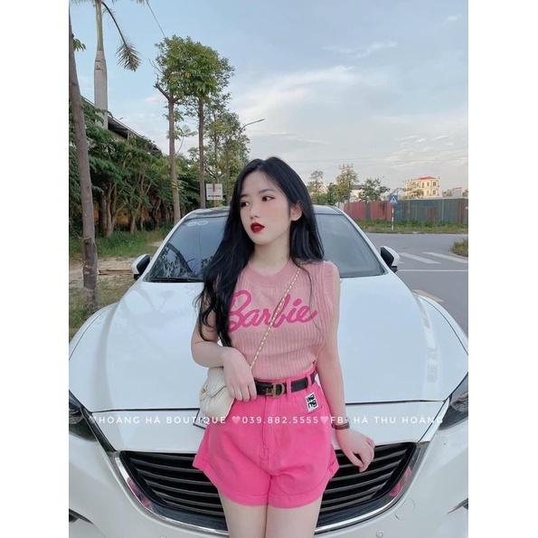Áo croptop nữ cổ tròn tay hến BABIE chất len QC