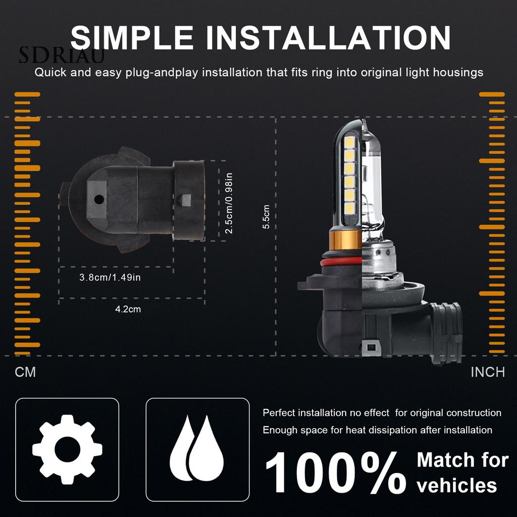 2 Đèn Pha 9005 9006 360 Độ Siêu Sáng Cho Xe Hơi