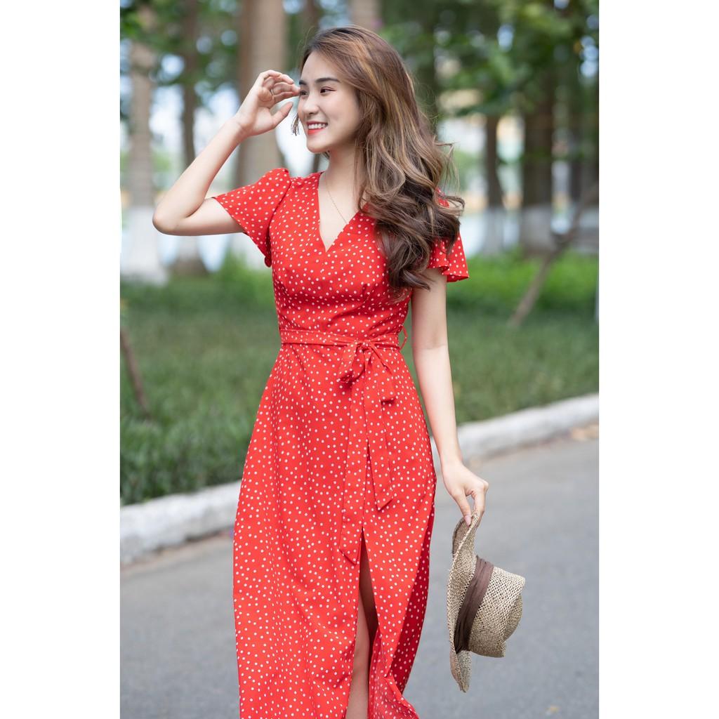 Váy chấm bi nhỏ xẻ tà LaLaLand Dress