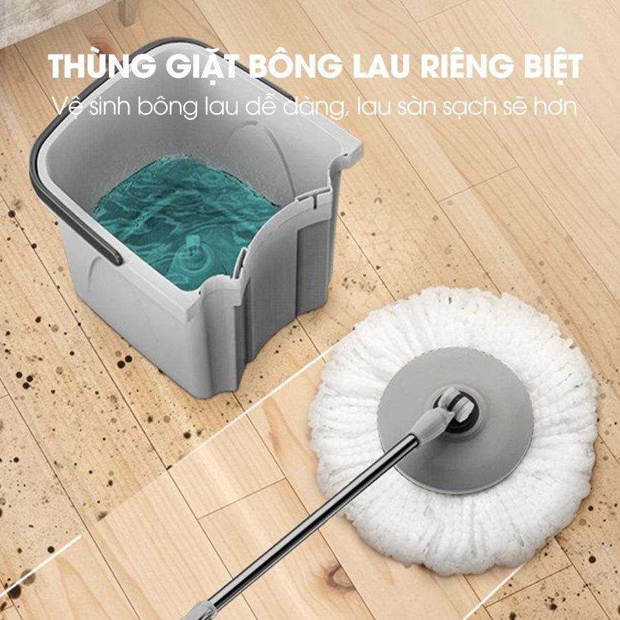 Bộ cây lau nhà SAMONO SCM015 kèm xô lau dạng xoay tiện dụng có thể tháo rời - Hàng chính hãng