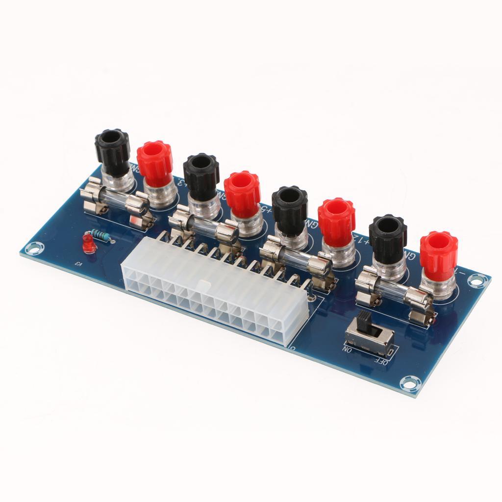 2x Benchtop Power Board 24-Pin Computer ATX Power Supply Breakout Adapter Module 3.3V, 5V, 12V, -12V