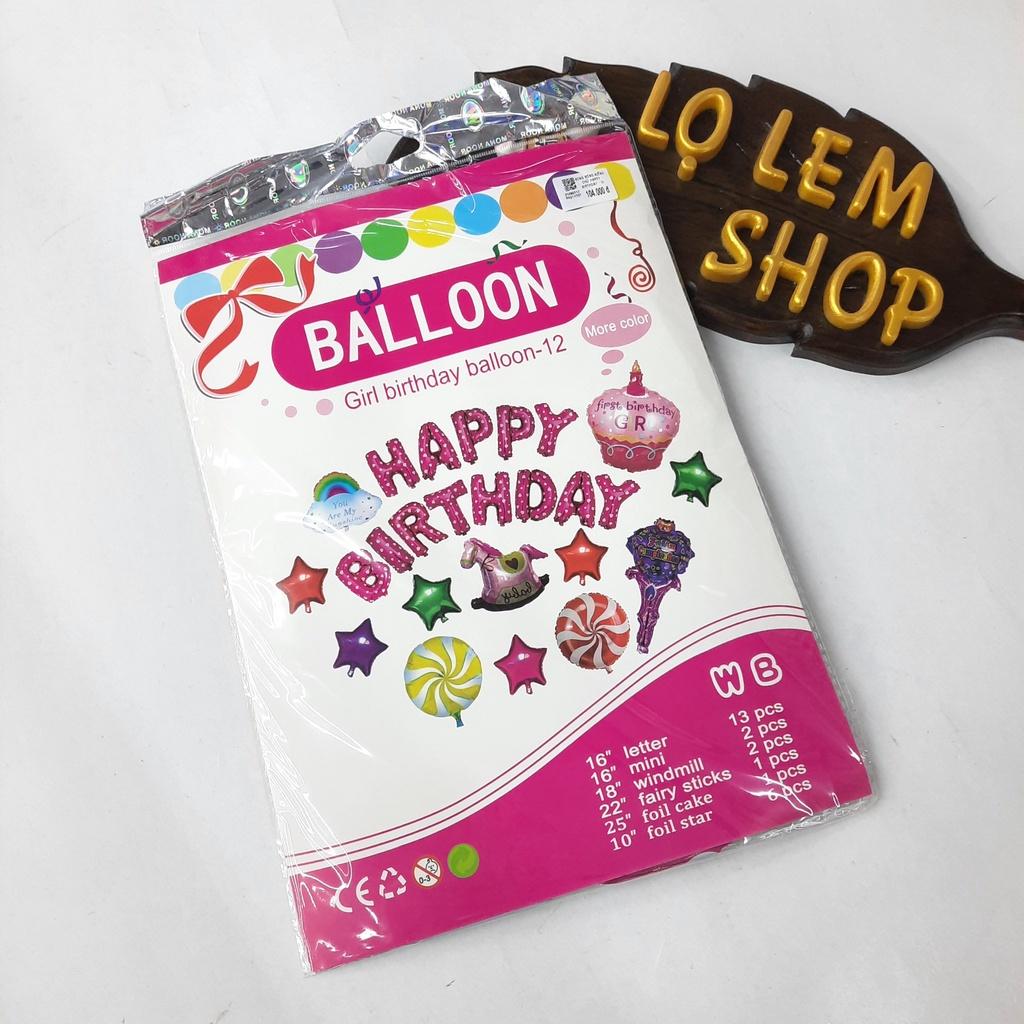 Set bóng trang trí sinh nhật cho bé trai bé gái HAPPY BIRTHDAY