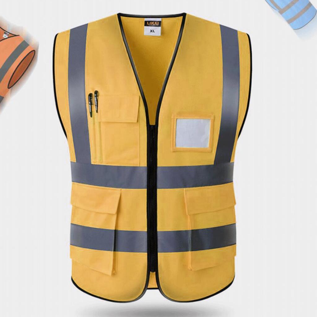 3pcs Reflective Safety Vest Waistcoat Clothing With L XL XXL Golden