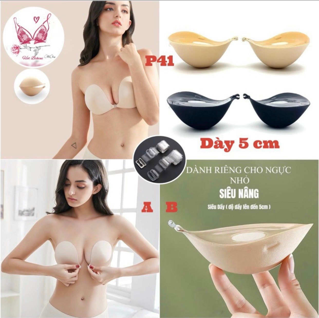ÁO DÁN NGỰC P41DÀY SIÊU NÂNG SIZE A/B DÀNH CHO NỮ