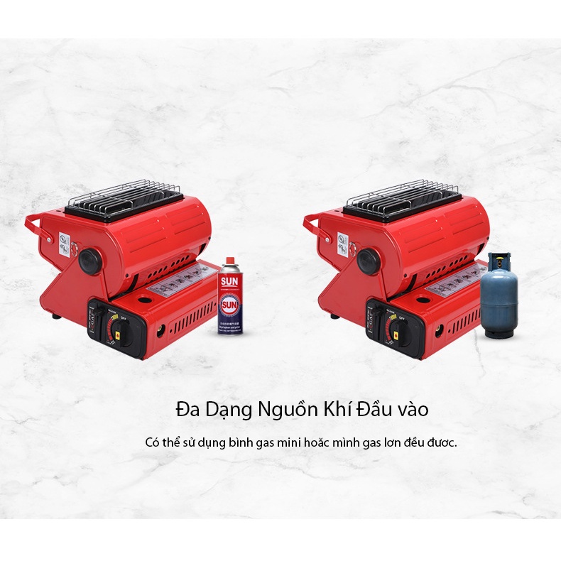 Bếp sưởi ngoài trời bằng khí gas, bếp nấu nướng đa năng dùng cắm trại, dã ngoại tiện dụng