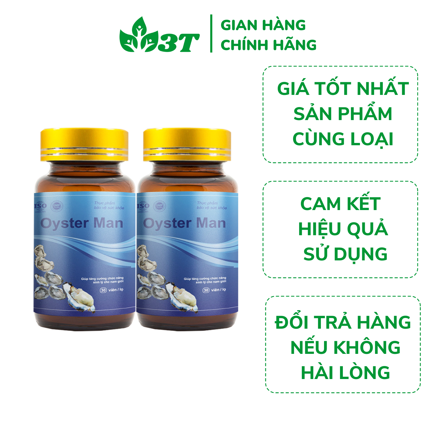 Combo 2 Tinh Chất Hàu Biển OYSTER MAN Cải Thiện Xuất Tinh Sớm, Yếu Sinh Lý (2 Hộp x 30 Viên)