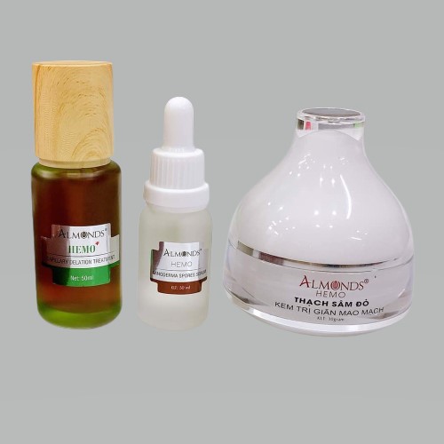 Bộ xóa sạch nám máu và giãn mao mạch almonds 3sp