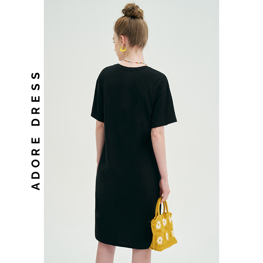 Đầm Cotton/polo dresses casual style cotton đen 313DR5002  ADORE DRESS