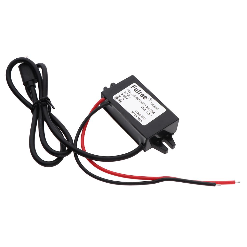 8-60V to 5V Micro USB DC-DC  Voltage Converter Car Power Regulator