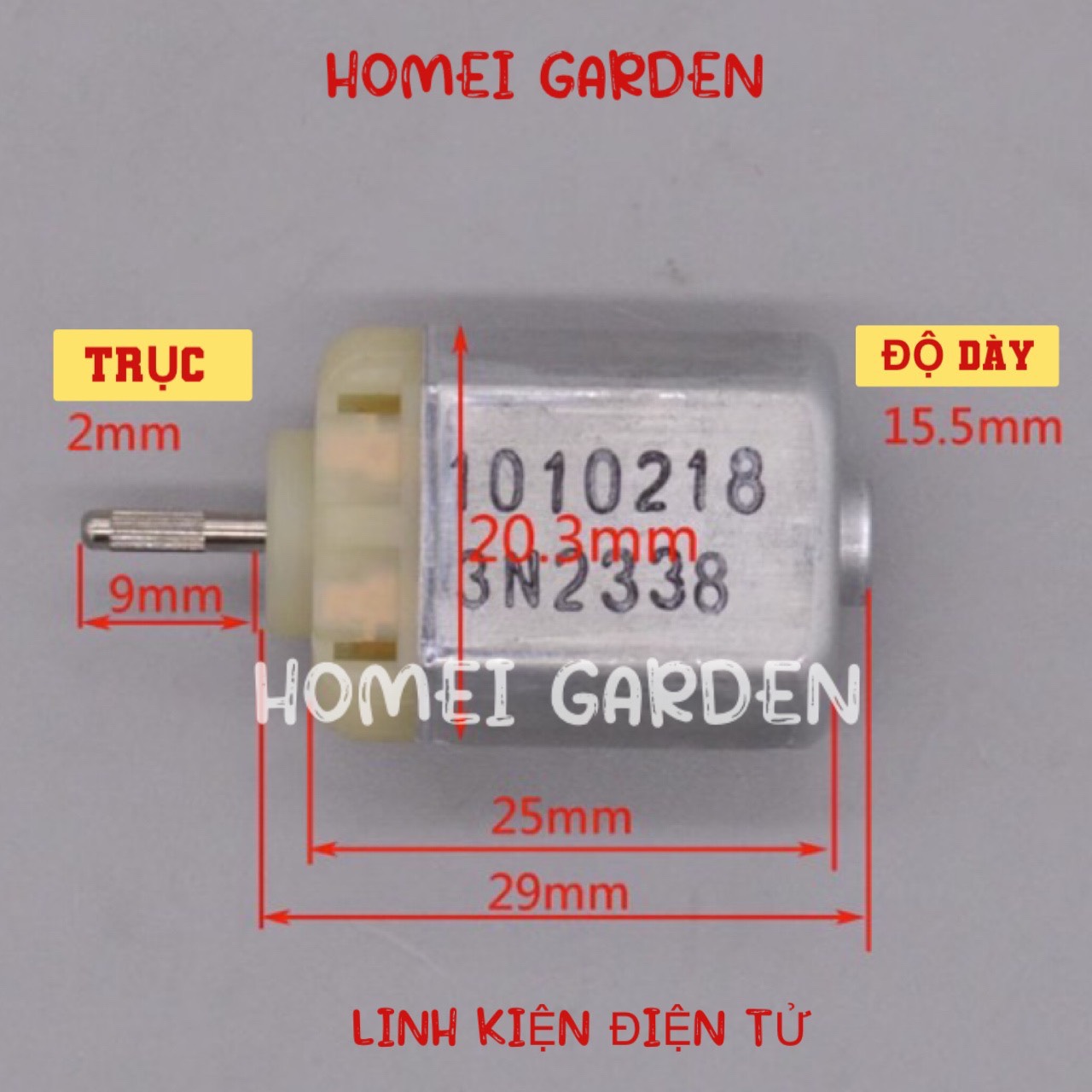 Mô tơ motor 130 trục hoa 6V - 12V 3460 - 6920RPM bàn chải carbon dùng cho gương chiếu hậu mới 100% - HM0184