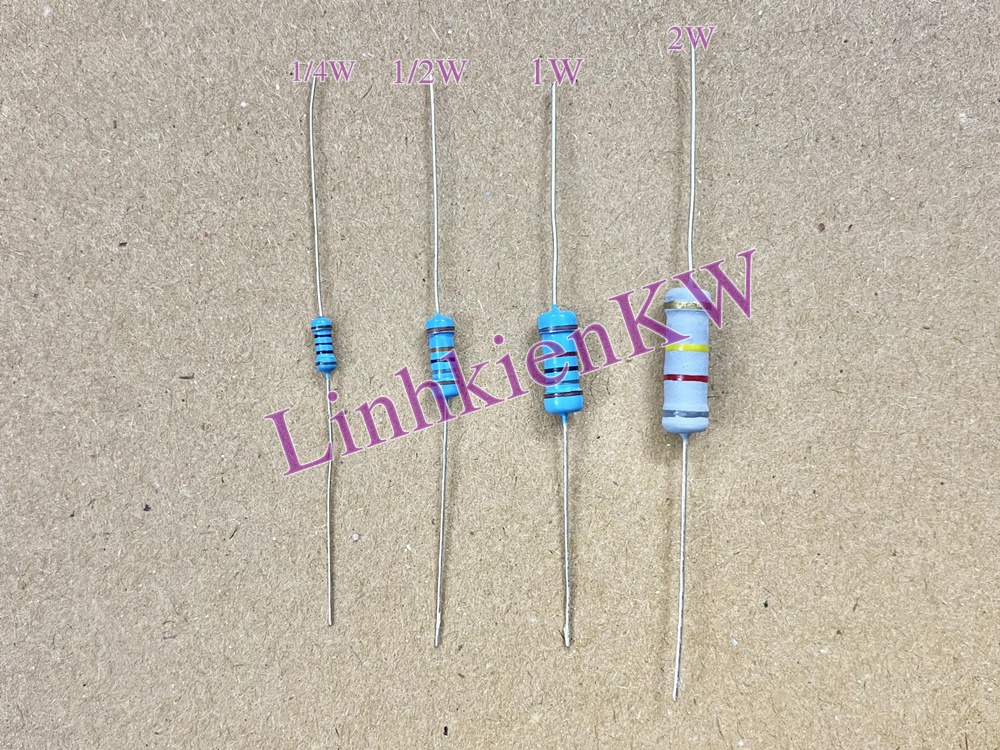 50 cái Điện trở vạch 1/2w từ 360R-5.1K chân cắm mới 100%