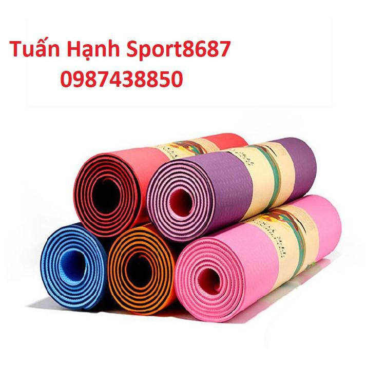 Thảm Tập YoGa -Thảm Tâp GYM 6mm Chống trượt tập thể dục tpe 2 lớp không mùi mẫu mới 2021