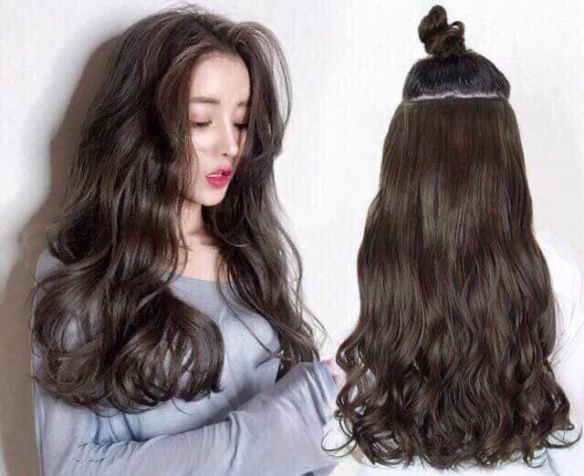 Tóc giả nữ kẹp ️️ ️️ kẹp dải xoăn dài 60cm kèm ảnh thật