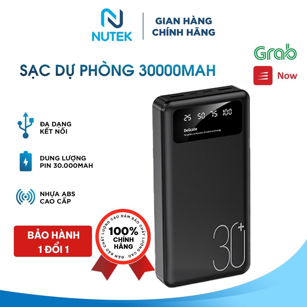 Bộ Sạc Pin Dư Phòng JDB423 Pin Trâu 30.000 Mha, Có Tích Hợp Đèn Pin Chiếu Sáng Rất Tiện Ích NUTEK