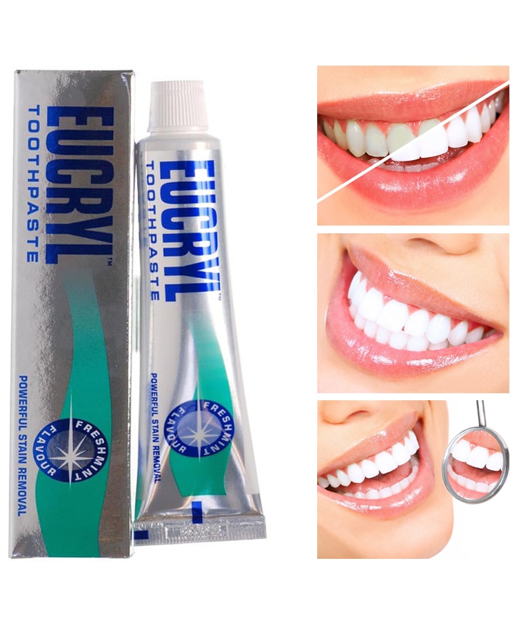 Kem đánh răng trắng răng Eucryl Anh Quốc Giúp răng trắng sáng bền lâu , sạch bóng và thơm mát cả nhà - OZ Slim Store - 62g/tuýt