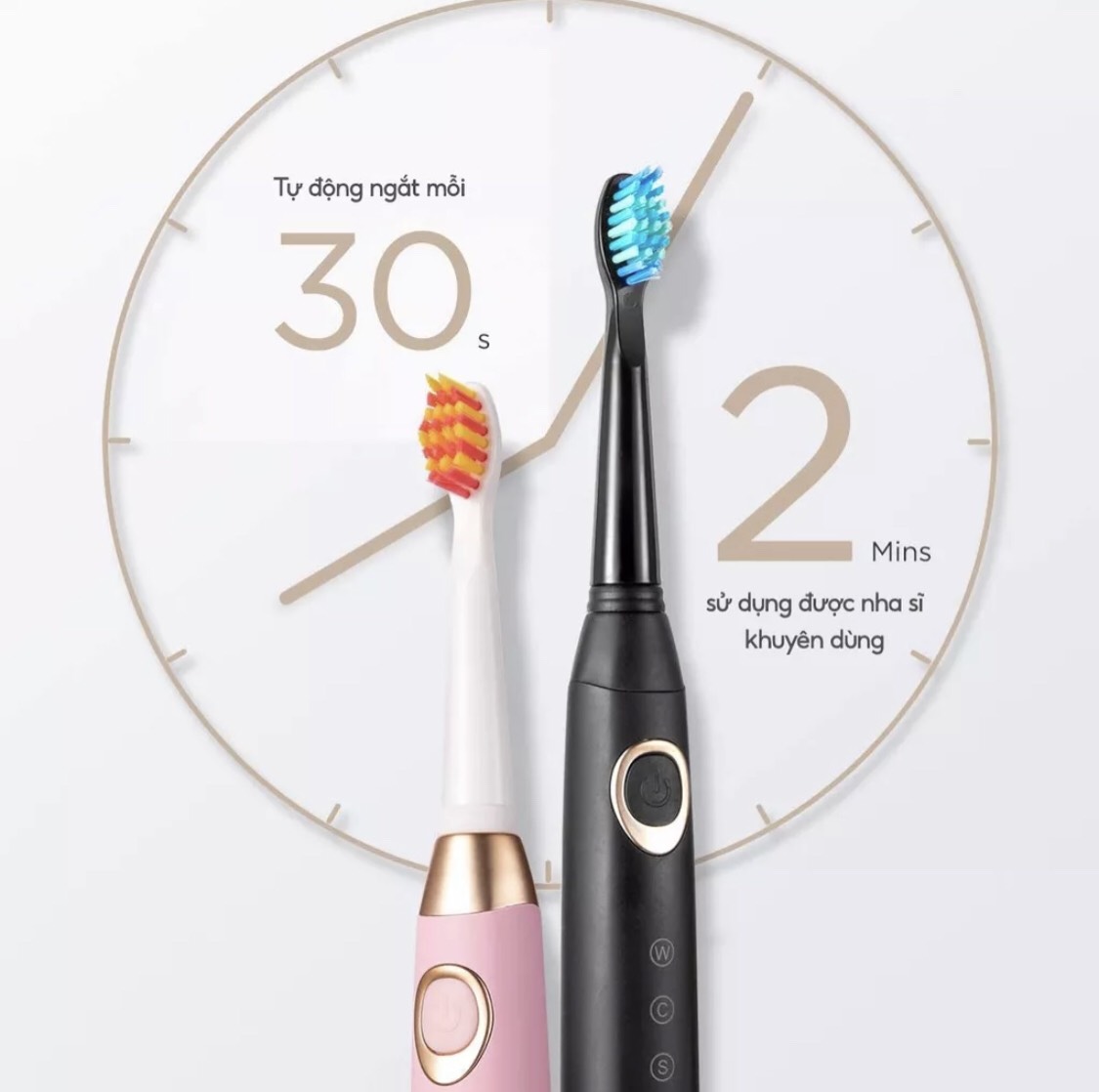 Bàn chải điện Seago FW 508 - 5 chế độ sử dụng - Tần số rung 40.000 lần mỗi phút - Hàng chính hãng - Bảo hành 12 tháng