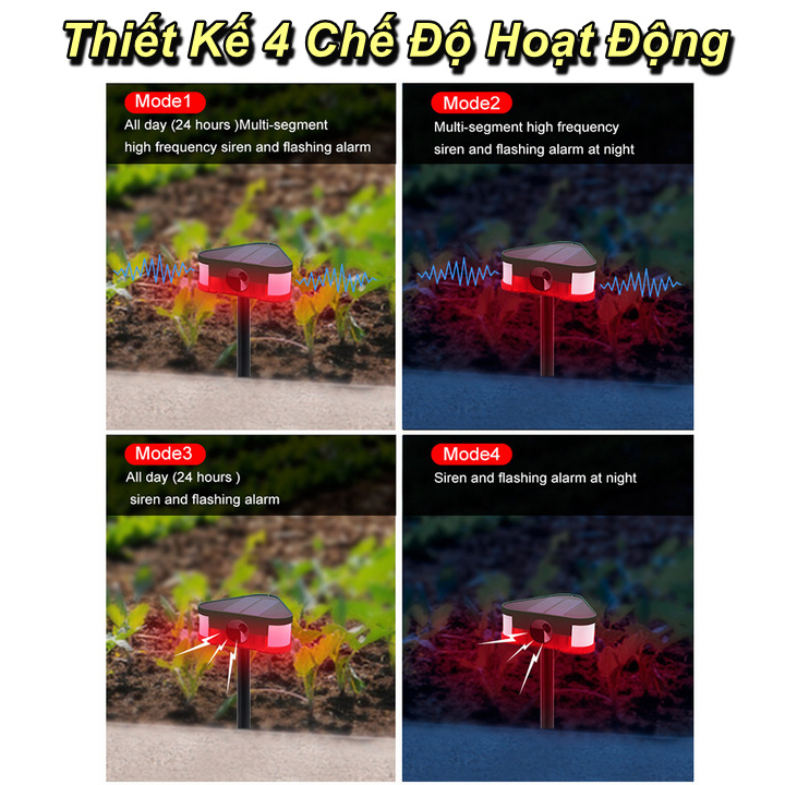Máy báo động, báo trộm, đuổi động vật Wakamori SecuHome kèm remote sử dụng năng lượng mặt trời - Home and Garden