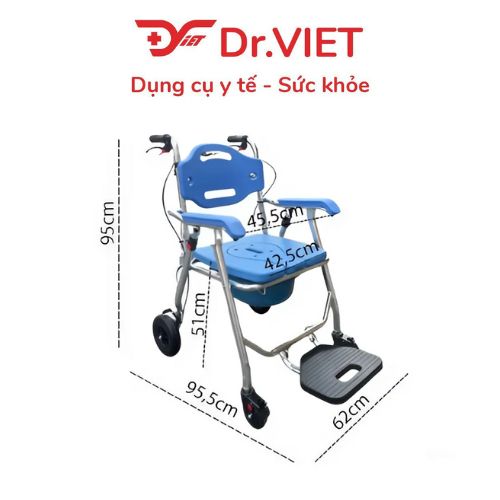 Ghế bô nhôm LUCASS C-301 - Ghế bô hỗ trợ người bệnh đi vệ sinh tại chỗ