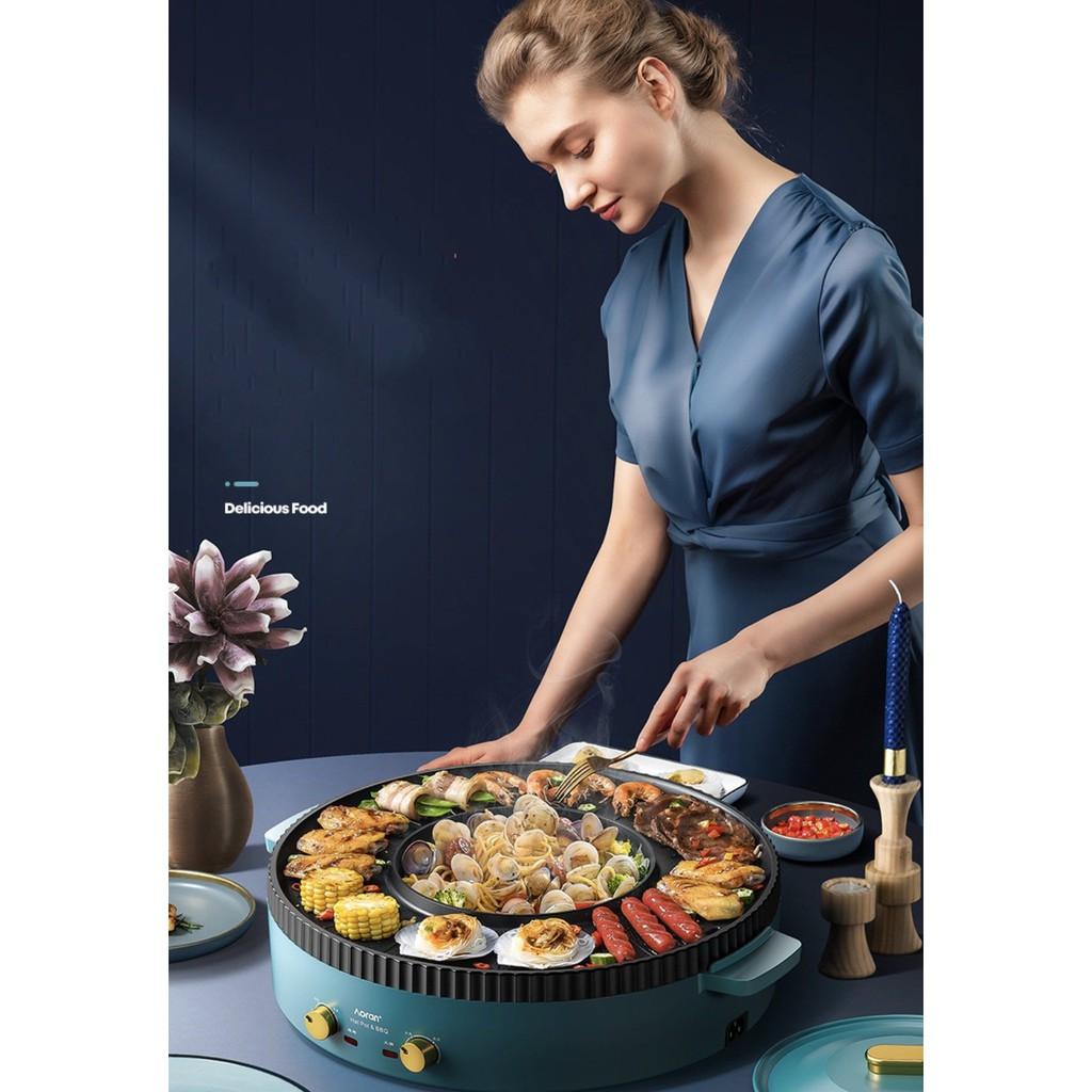 Bếp Lẩu và Nướng điện Shabu Shabu phân tách 2 nguồn điện độc lập - AsiaMart