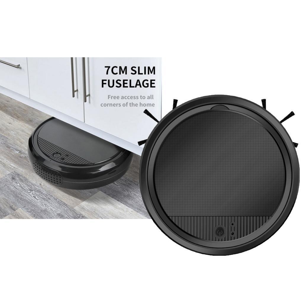 3.7V Smart Robot Vacuum Cleaner Sweeping Robot Machine for Pet Hair Black